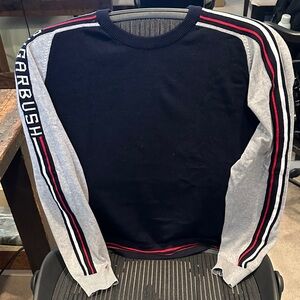 Handcrafted “Sugarbush” Navy, Red and Gray Crewneck Sweater. NWOT!